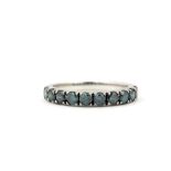 A 925 silver half eternity ring set with brilliant cut fancy blue diamonds, approx. 1ct, (O).