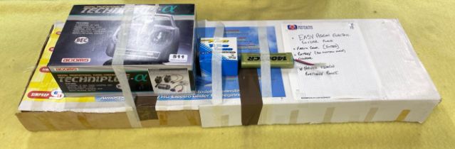 A boxed radio controlled glider with controls, etc.