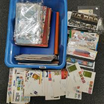 An extensive quantity of stamps.