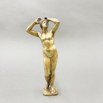 A antique bronze nude figure after Cartinet. Surface polished.