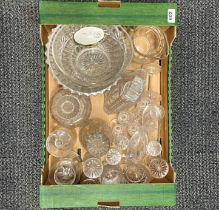 A box of mixed glassware.