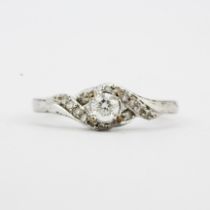 A 9ct white gold ring set with diamonds, approx. 0.25ct total, (I.5).