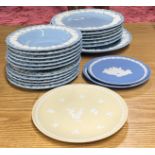 A part Wedgwood Etruria and Barlaston dinner service together with three Wedgwood Jasperware
