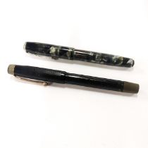 A Parker fountain pen with 14ct gold nib together with a further pen also with 14ct gold nib.