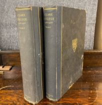 Two volumes dated 1927 relating to Clare college Cambridge 1326-1926, volume size 26 x 34cm.