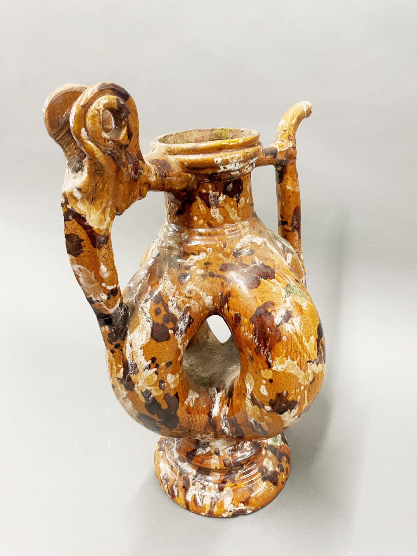 A superb large Eastern glazed pottery jug, H. 47cm. - Image 3 of 4