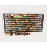 A cased extensive collection of an early gramophone needle tins case size 91 x 45cm. Together with a
