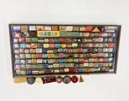 A cased extensive collection of an early gramophone needle tins case size 91 x 45cm. Together with a