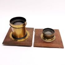 A pair of French plate camera lenses series A NO.5 & Series E No.4 Grande angle lens.