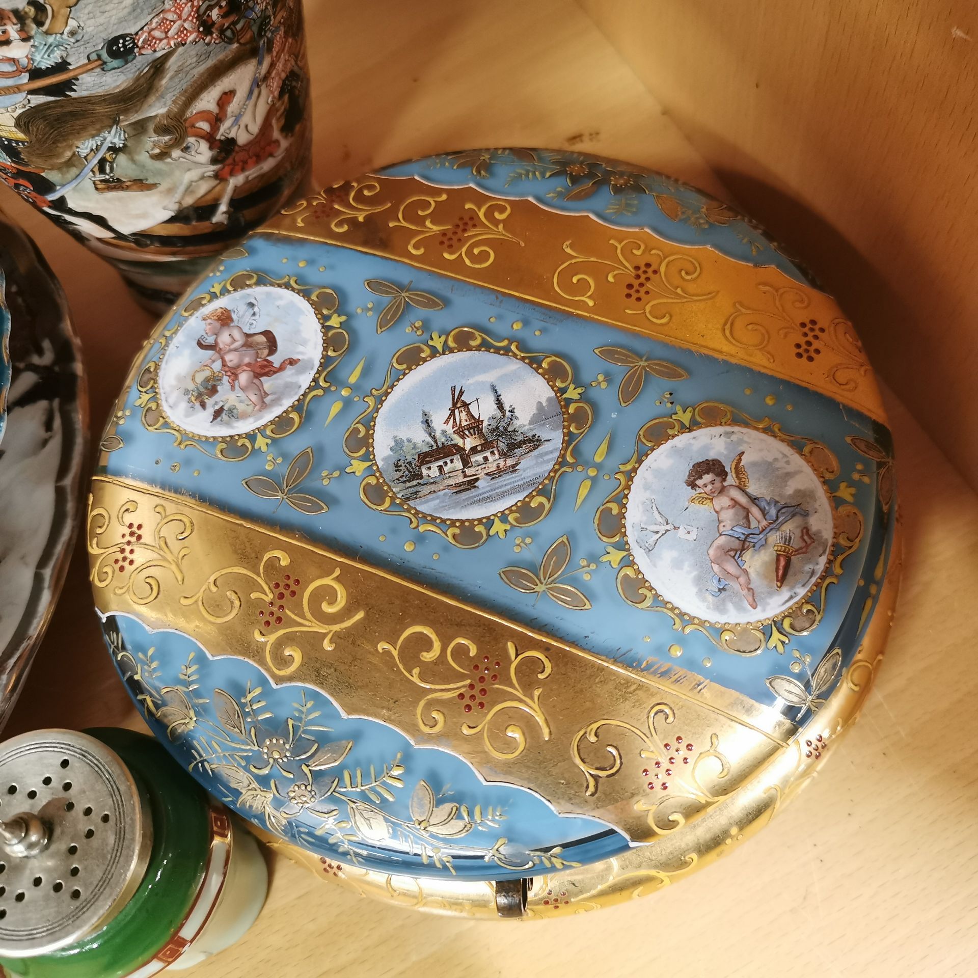 A group of Victorian plates with a glass powder bowl and a Japanese bowl, plate Dia. 25cm. A/F. - Image 2 of 8