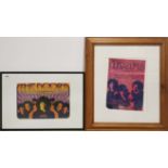 Two framed 'The Doors' posters from the Dinner Key Auditorium, Coconut Grove - Miami FL 1969 and the