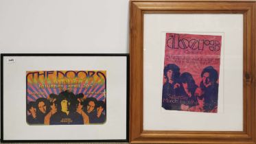 Two framed 'The Doors' posters from the Dinner Key Auditorium, Coconut Grove - Miami FL 1969 and the