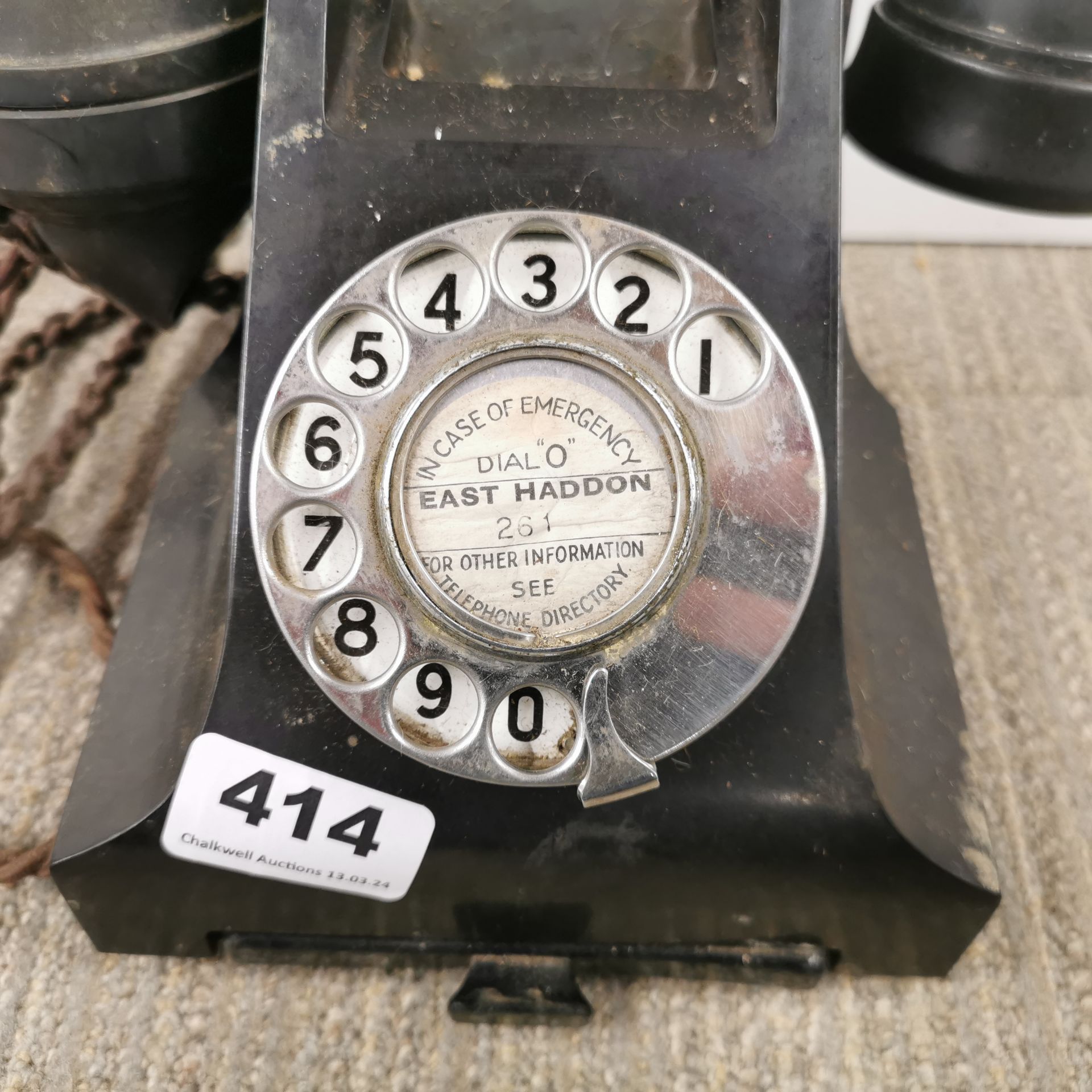 A black bakelite telephone. - Image 3 of 3