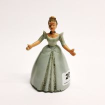 A mid 20thC clockwork dancing girl figure, H. 11cm. (in working order)