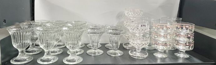 A quantity of good glassware including five Webb crystal sundae dishes.