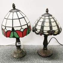 Two Tiffany style table lamps, tallest L. 37cm.