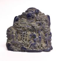 An interesting Chinese reconstituted stone and resin model of an imperial palace scene, Size 18 x