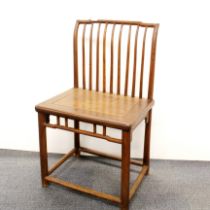A Chinese hardwood scholar's chair, H. 89cm, W. 52cm.