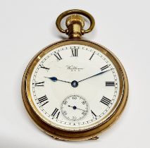 A gold plated Waltham American pocket watch.
