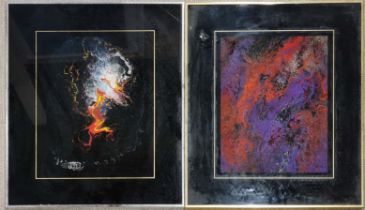 Two framed contemporary art items, frame size 52 x 61cm.