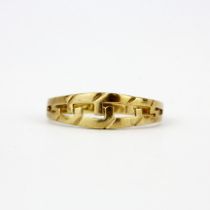 A hallmarked 9ct yellow gold ring, (N).