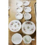 A Royal Albert moss rose tea set. (one cup a/f)