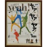 A framed The Beatles 'A Hard Days Night' 1964 original Japanese movie poster, frame 36 x 29cm.