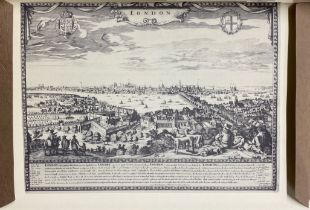 A folio of engravings published 1972 of landmarks of the city of London in the 18th century,