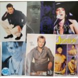 A collection of 16 music posters including Kylie Minogue, Alicia Keys, Usher, Take That, G Unit,