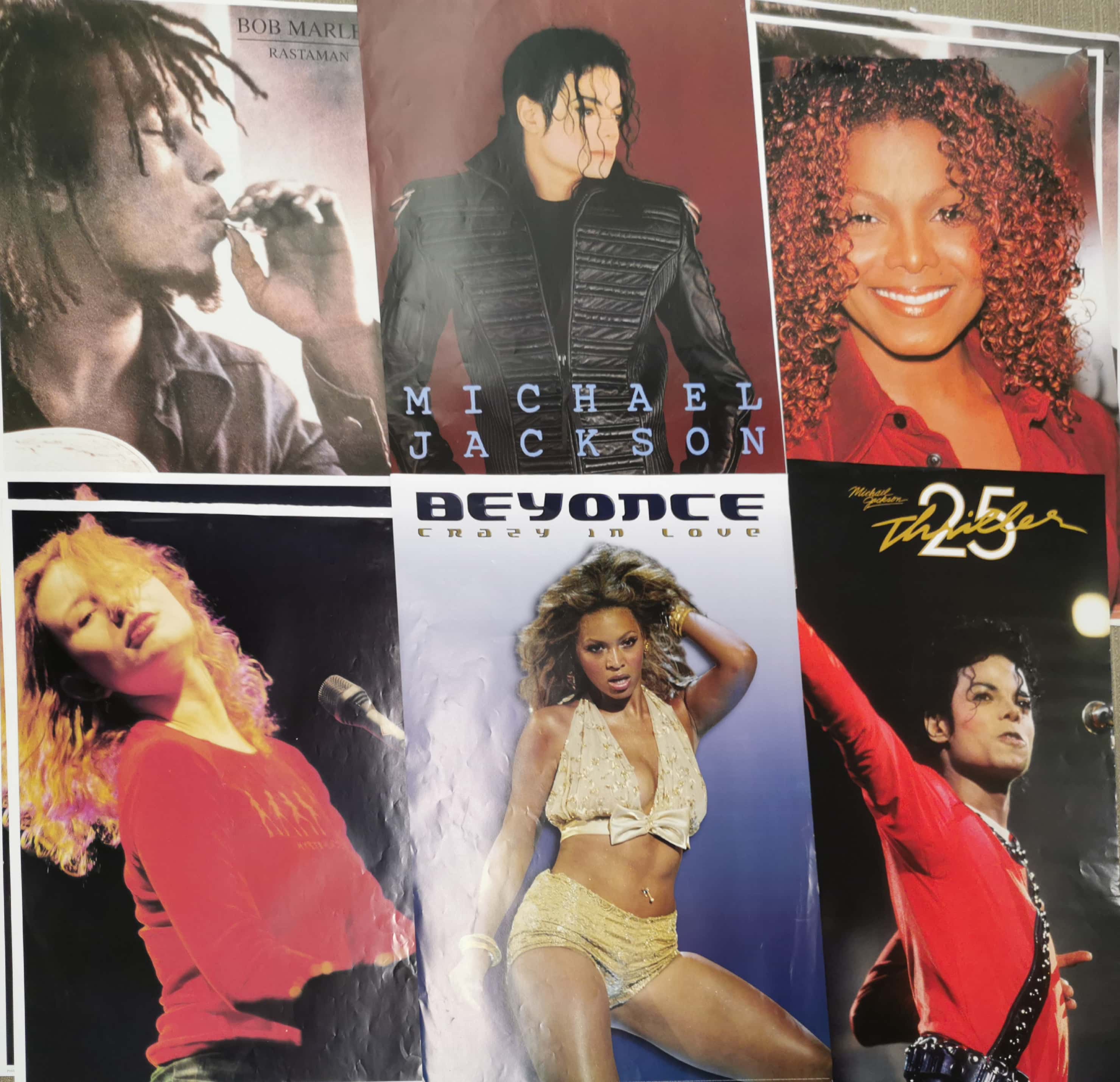 A collection of 17 music posters including Michael Jackson, Janet Jackson, Bob Marley, Elvis - Image 2 of 2