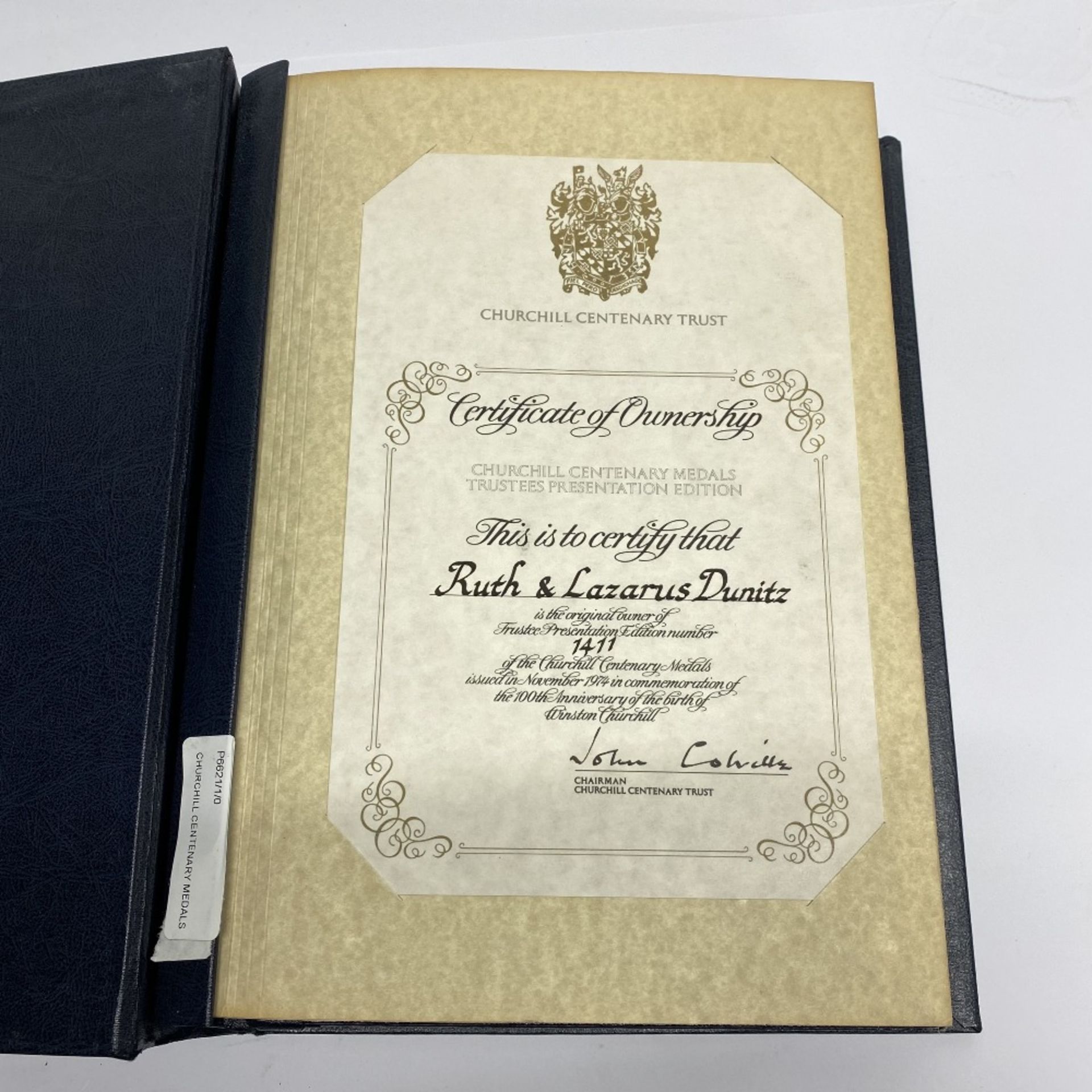A folder of presentation of Churchill Centenery Trust gold plated on silver medals. Limited - Image 5 of 6