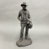 A large cold cast figure of John Wayne H. 50 cm.