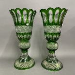 A pair of impressive Bohemian cut crystal vases, H. 50cm.