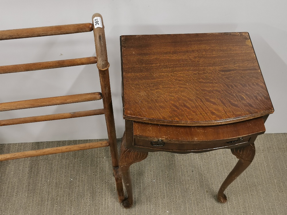 Two early 20thC mahogany single drawer bedside tables together with an early 20thC towel rail, 87 - Image 5 of 5