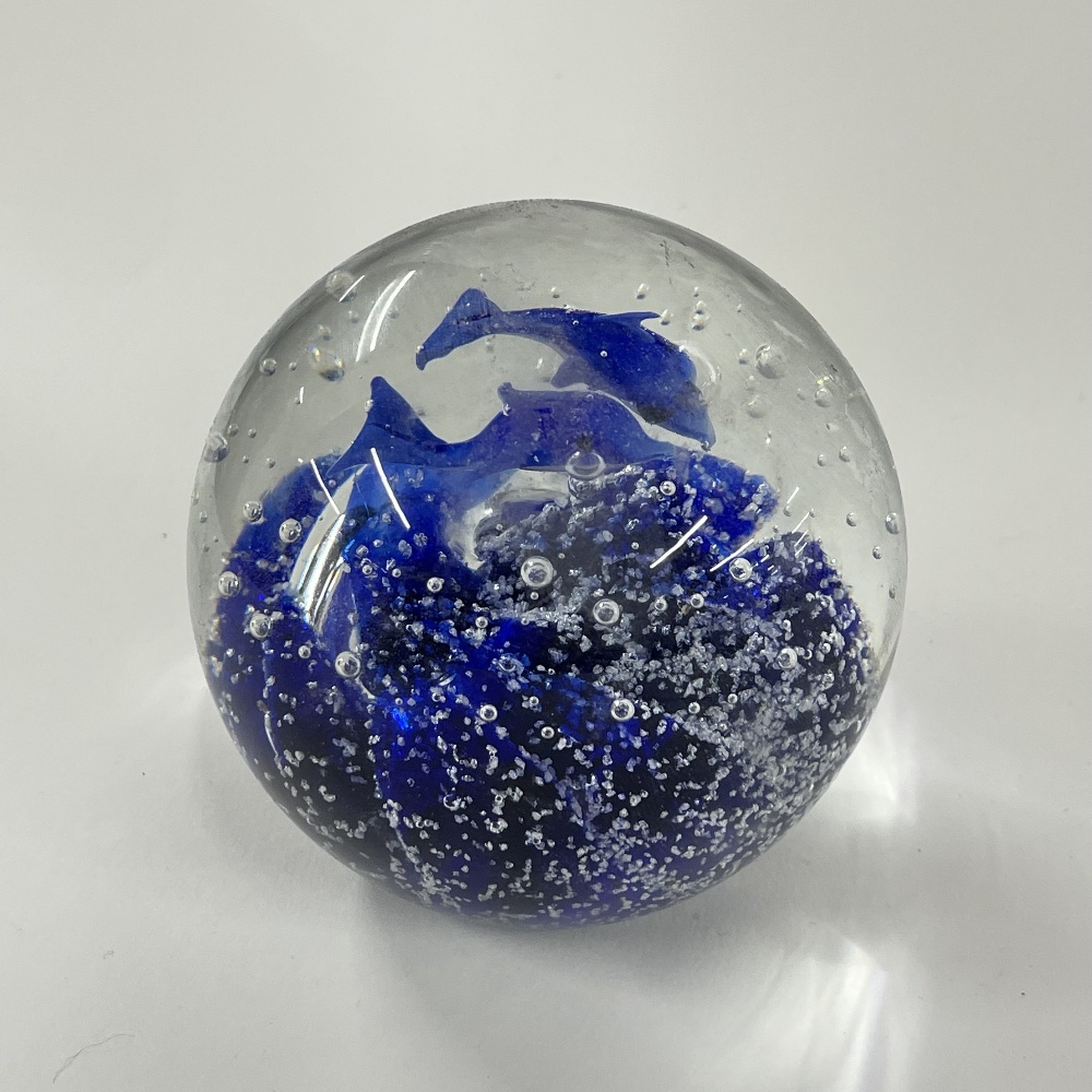 A group of eight paperweights, including a Caithness 'Cauldron Aqua'. H. 9cm. - Image 4 of 4