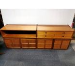 Two 1960's Nathan 'Squares range' teak sideboards, 102 x 74 x 46cm.