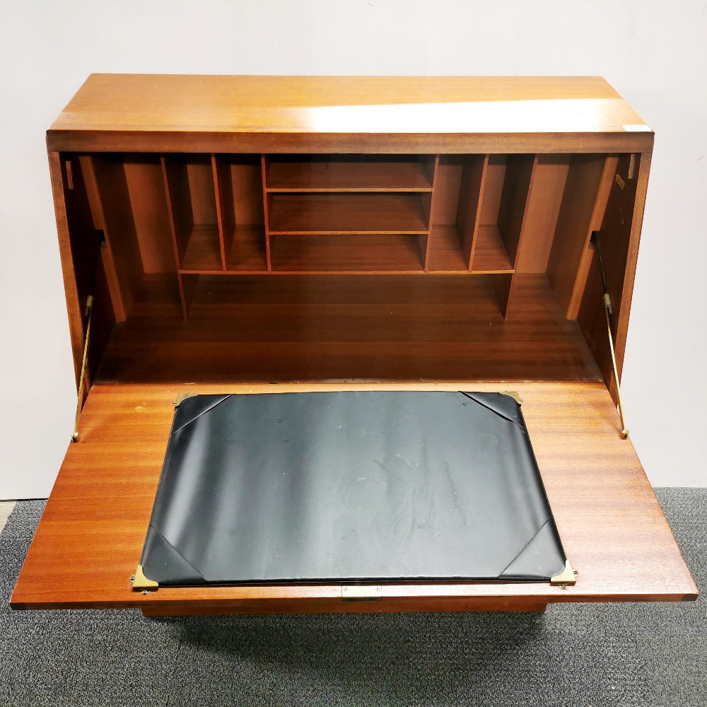 A mid 20thC teak Remploy drop down bureau, 109 x 92 x 40cm. - Image 3 of 6