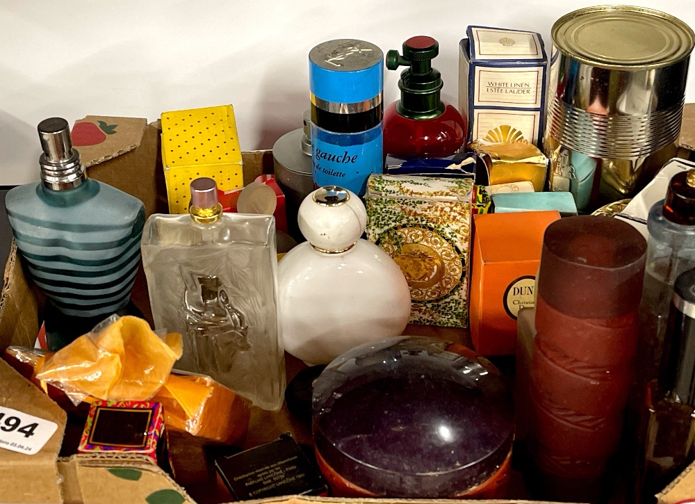 A quantity of vintage perfume bottles.