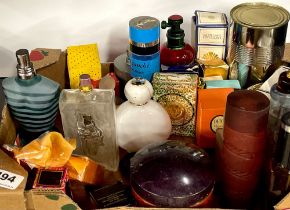 A quantity of vintage perfume bottles.