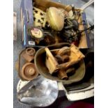 A quantity of vintage metal items.