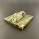 A Chinese carved jade/hardstone seal, 12 x 12 x 5cm.