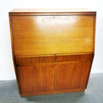 A mid 20thC teak Remploy drop down bureau, 109 x 92 x 40cm.