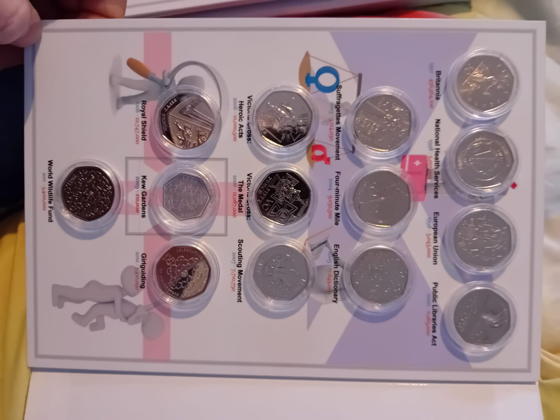 A collection of uncirculated proof 50p coins from 1997-2023 in custom made cases. - Image 10 of 17