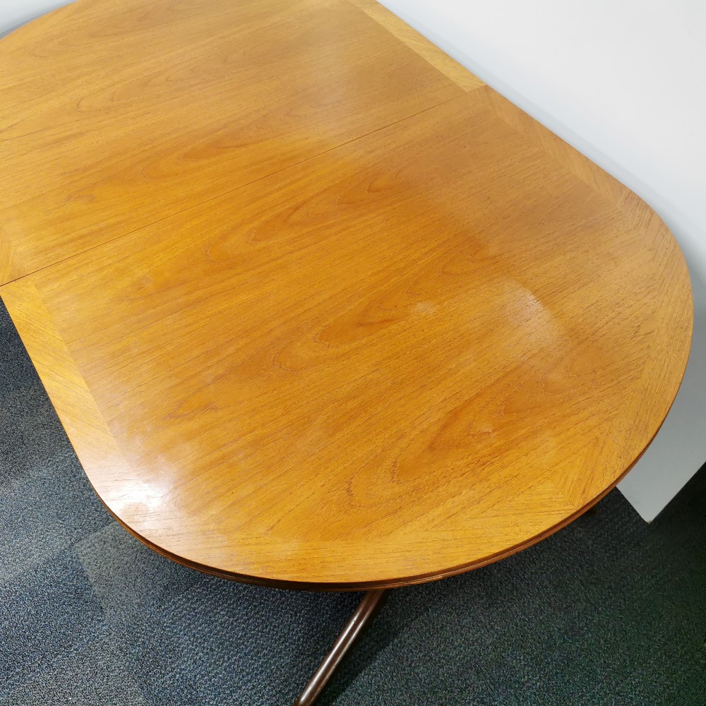 A 1970's Nathan extending teak dining table, H. 73.5cm, W. 104cm. Unextended L. 164cm, extended L. - Image 3 of 8