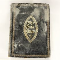 A 19th century leather bound family Bible.