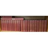 Two sets of cloth bound volumes of famous literature including 11 H. G. Wells.