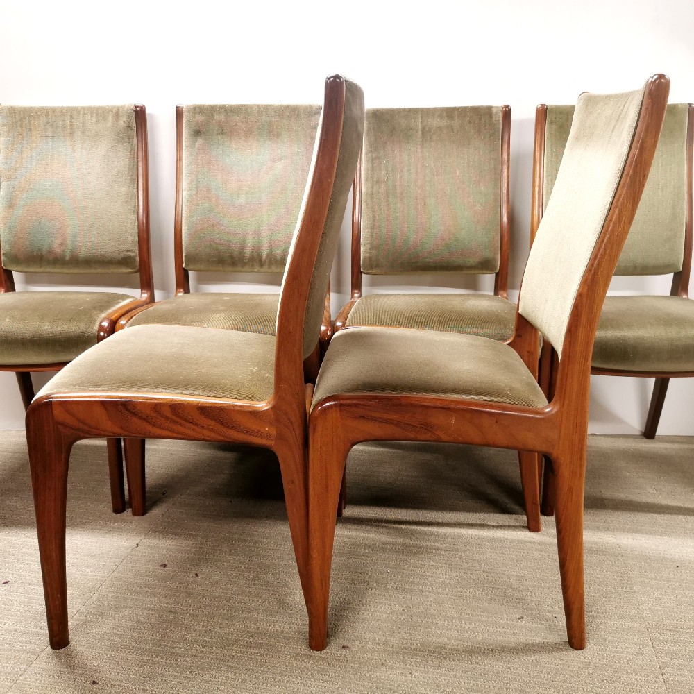 A set of six mid 20thC teak G Plan dining chairs, H. 92cm. - Image 3 of 5