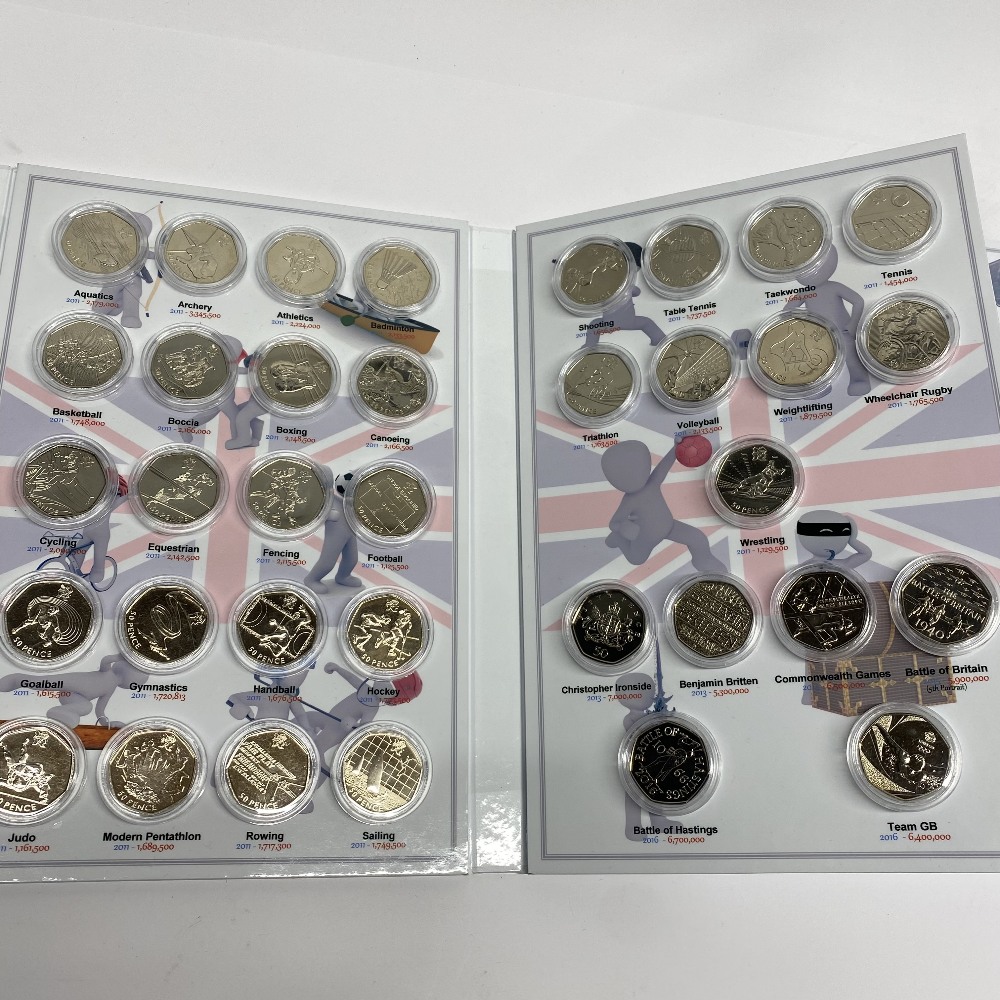 A collection of uncirculated proof 50p coins from 1997-2023 in custom made cases. - Bild 3 aus 17