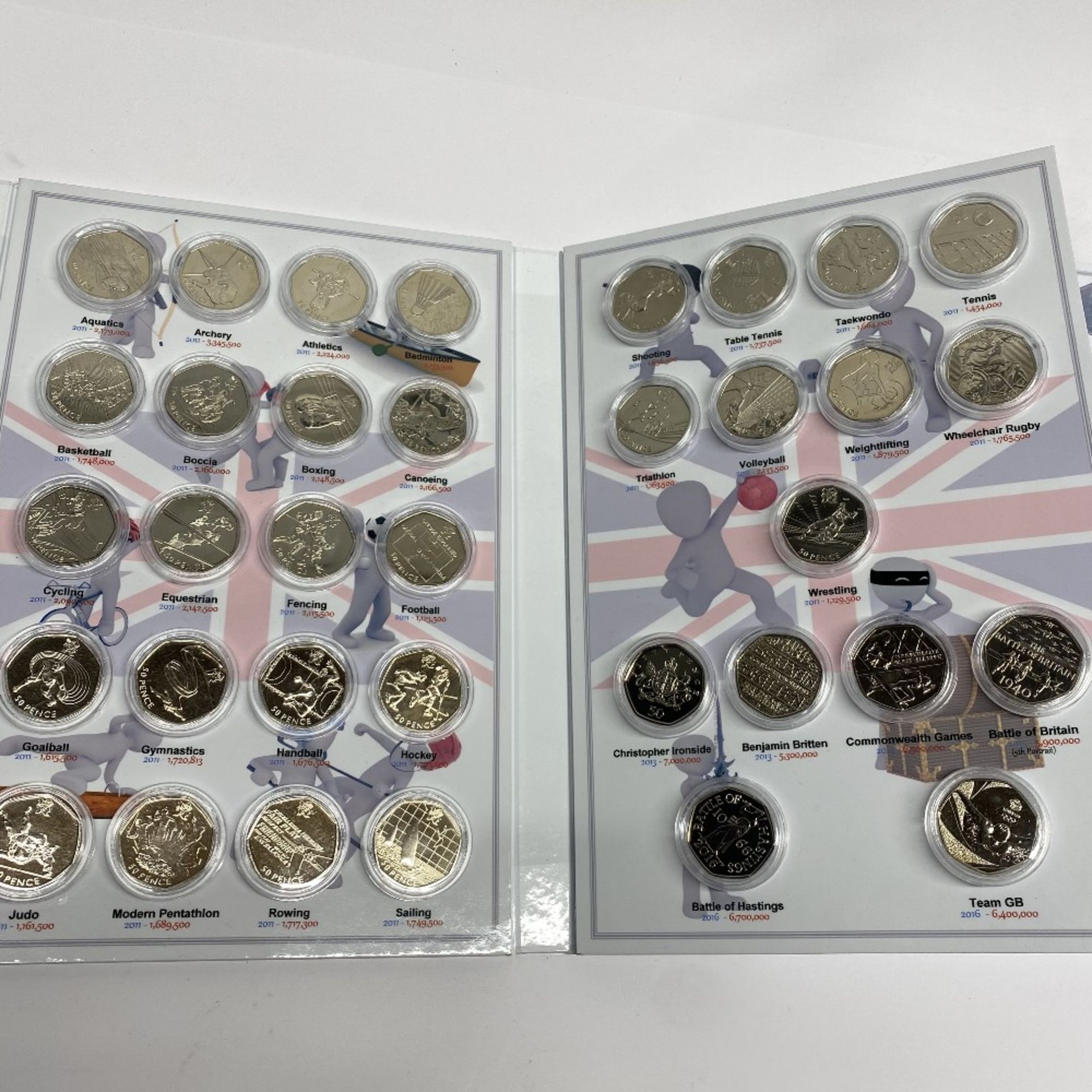 A collection of uncirculated proof 50p coins from 1997-2023 in custom made cases. - Image 3 of 17