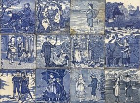 A rare set of twelve Wedgwood month ceramic tiles, 15 x 15cm.